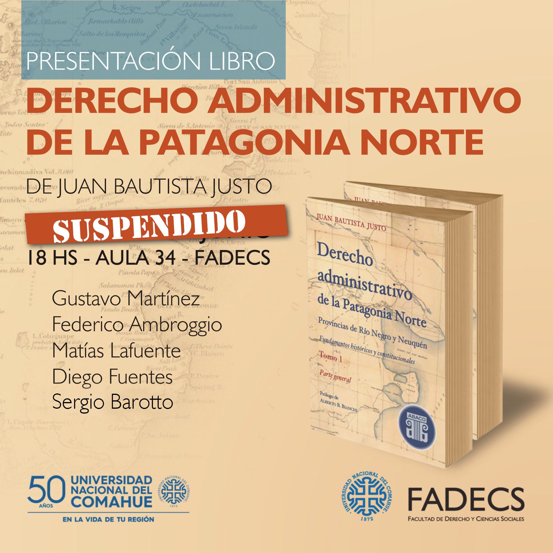 SUSPENSIÓN DE LA JORNADA DE DERECHO ADMINISTRATIVO